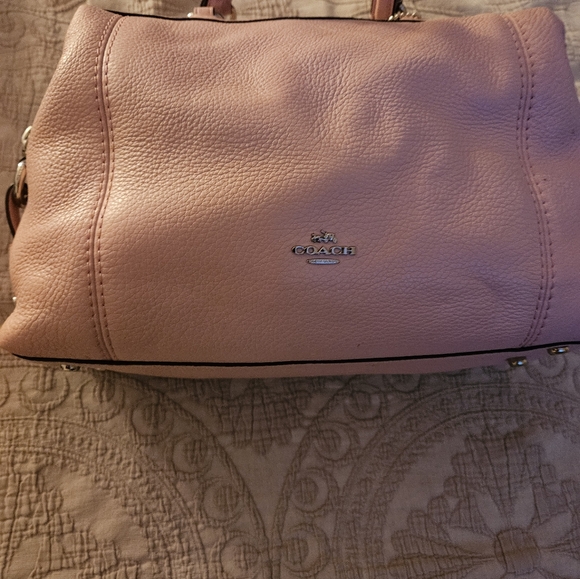 Coach Blush Pink Leather Satchel - Picture 11 of 14